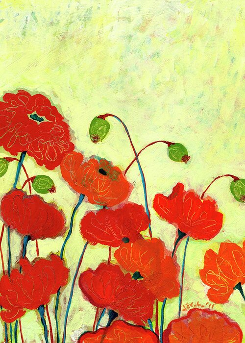 Floral Greeting Card featuring the painting Wishful Blooming by Jennifer Lommers