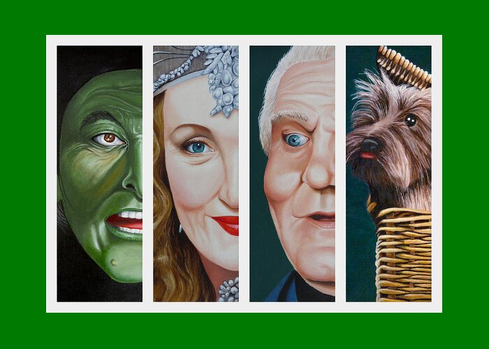 Wizard Of Oz Greeting Card featuring the painting Wizard of Oz Set Two by Vic Ritchey