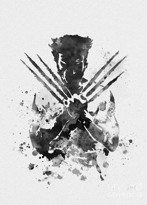 Wolverine Greeting Card featuring the mixed media Wolverine by My Inspiration