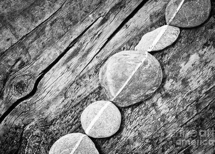 Stones Greeting Card featuring the photograph Wood and stones by Delphimages Photo Creations