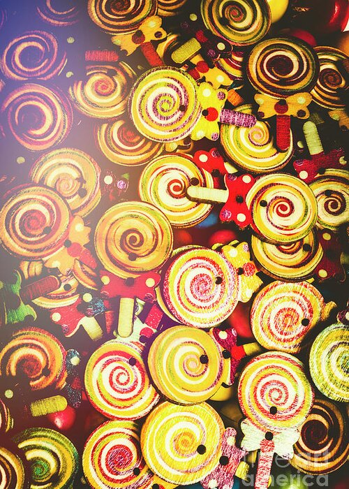 Lollies Greeting Card featuring the photograph Wooden lollipops by Jorgo Photography