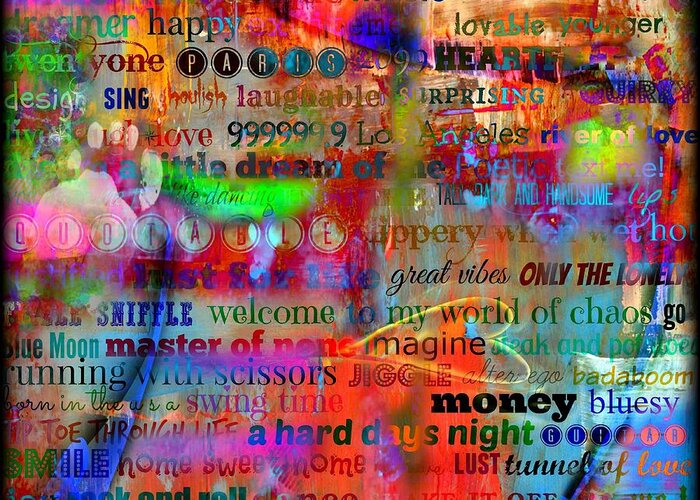 Music Greeting Card featuring the digital art Words by Treesha Duncan