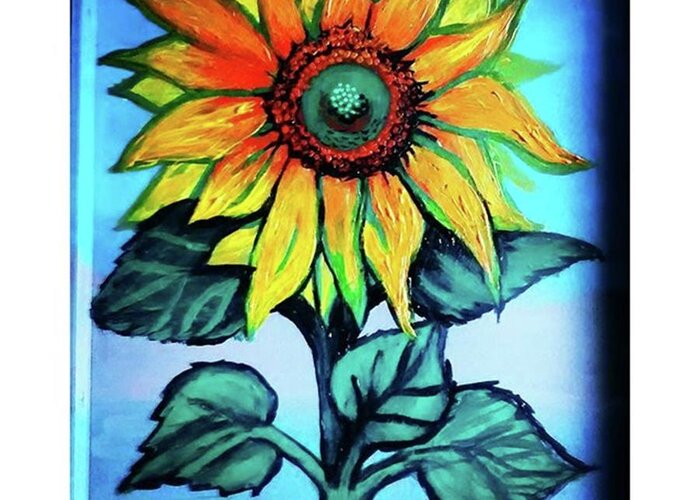 Art Greeting Card featuring the photograph Working On This Sunflower. #sunflower by Genevieve Esson