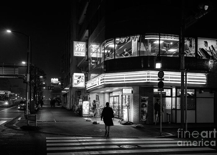 People Greeting Card featuring the photograph Workout the Night, Tokyo Japan by Perry Rodriguez