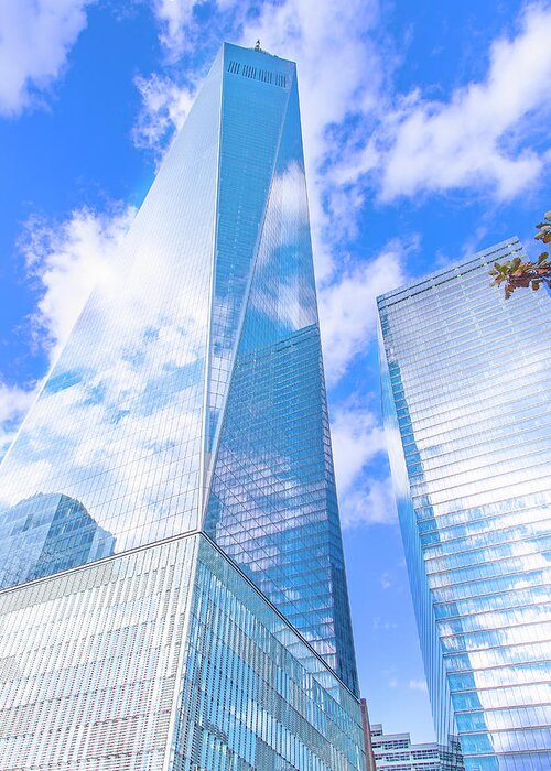 One World Trade Center Greeting Card featuring the photograph World Trade Center by Mark Andrew Thomas