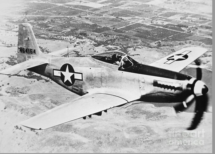 Mustang Greeting Card featuring the photograph WW2 North American P51 Mustang by American School