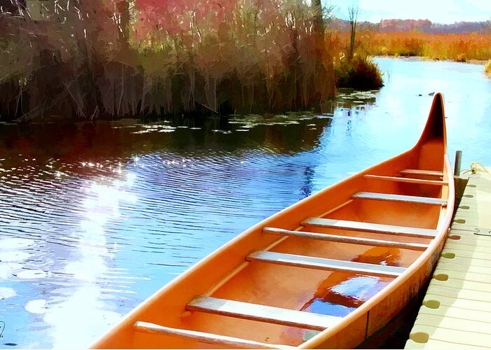 Canoe Greeting Card featuring the digital art Wye Marsh by Margaret Hormann Bfa