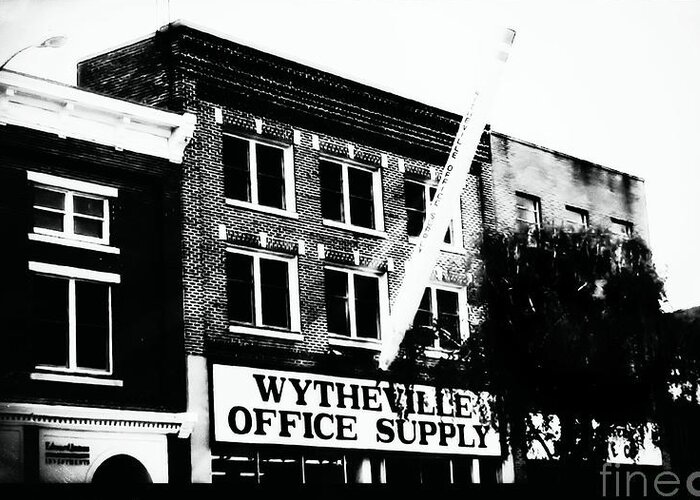 Digital Art Greeting Card featuring the digital art Wytheville Office Supply BW by Karen Francis