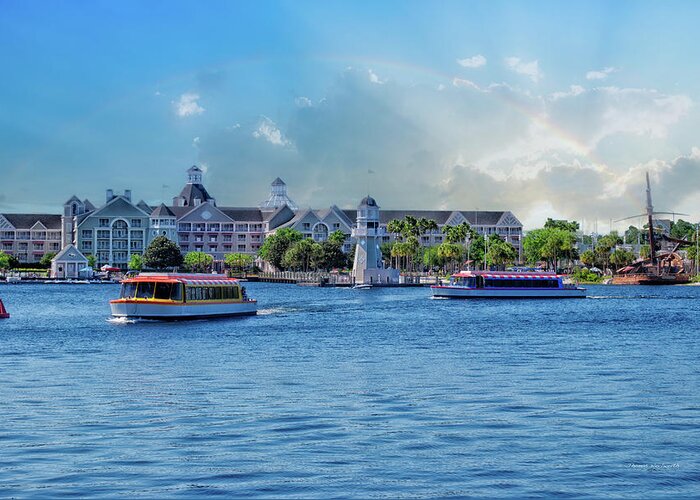 Blue Greeting Card featuring the photograph Yacht and Beach Club Walt Disney World by Thomas Woolworth