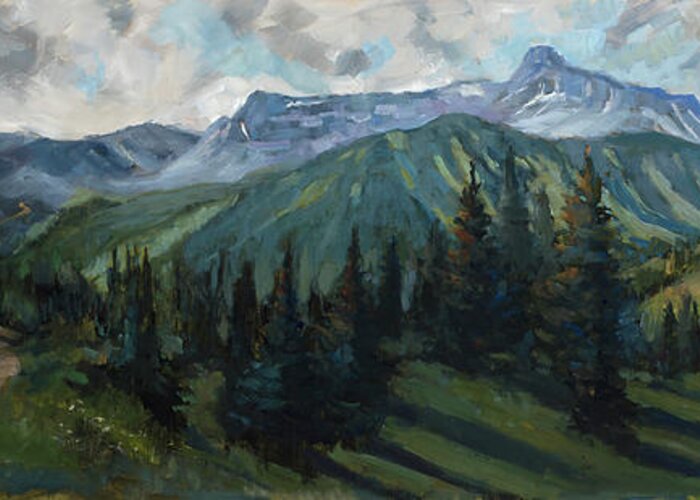 Colorado Greeting Card featuring the painting Yankee Boy Basin by Billie Colson