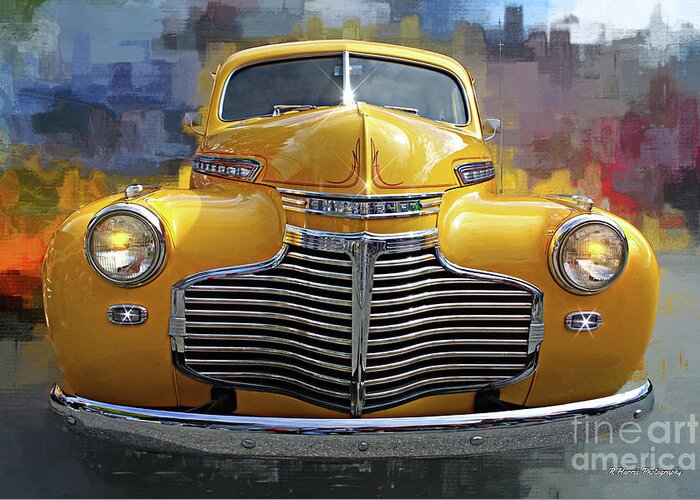 Cars Greeting Card featuring the photograph Yellow Chevy by Randy Harris