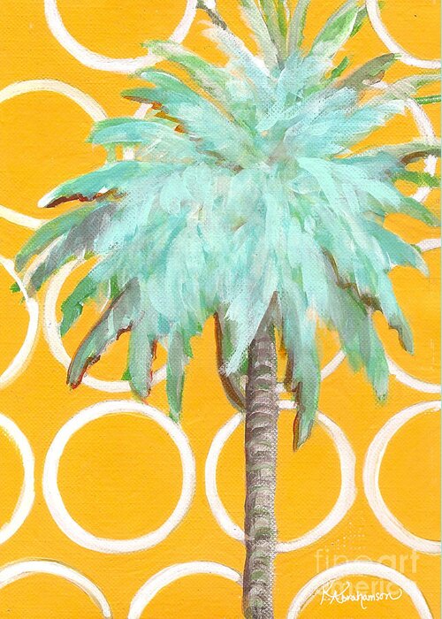 Yellow Greeting Card featuring the painting Yellow Delilah Palm by Kristen Abrahamson