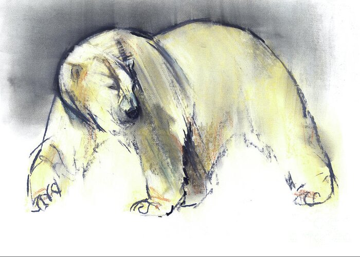 Polar Bear Greeting Card featuring the painting Yellow Ghost by Mark Adlington
