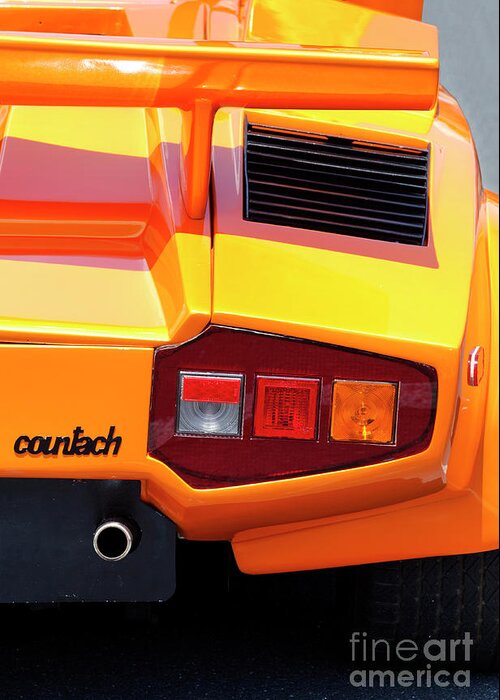 Yellow Greeting Card featuring the photograph Yellow Lamborghini Countach - Exotic Car by Anthony Totah