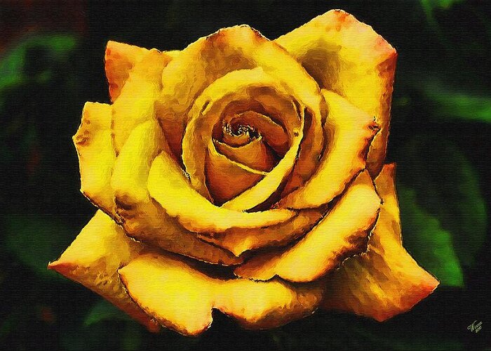 Rose Greeting Card featuring the painting Yellow Rose of Texas by John Winner