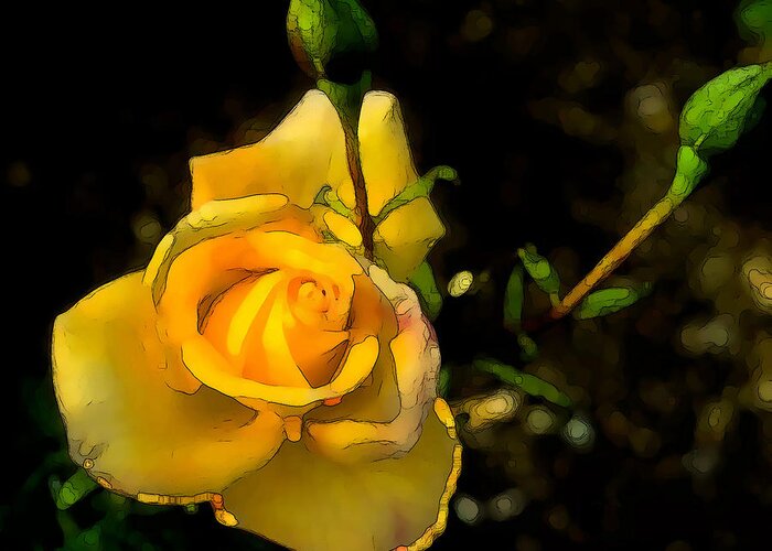 Flower Yellow Rose Peggy Cooper Nature Photo Illustration Greeting Card featuring the photograph Yellow Rose 2 by Peggy Cooper-Hendon