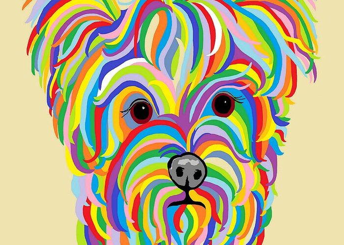 Dog Greeting Card featuring the painting Yorkshire Terrier ... Yorkie by Eloise Schneider Mote