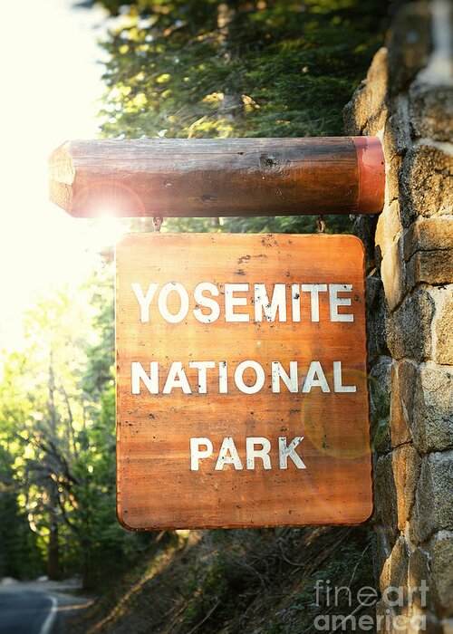 Park Greeting Card featuring the photograph Yosemite National Park sign by Jane Rix