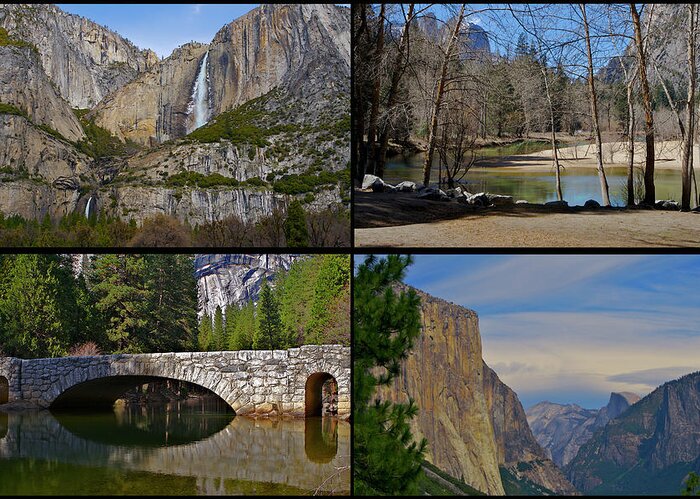 Bridge Greeting Card featuring the photograph Yosemite Panel 2x2 by SC Heffner