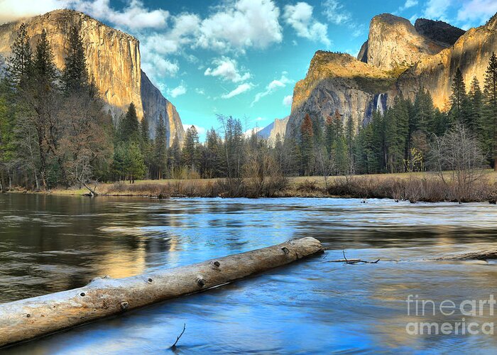 Yosemite Valley Greeting Card featuring the photograph Yosemite Valley View Sunset by Adam Jewell
