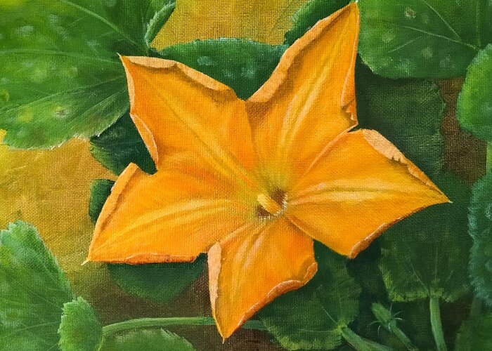 Zucchini Greeting Card featuring the painting You are beautiful by Helian Cornwell