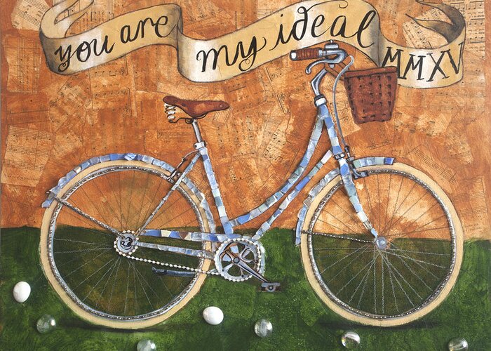 Bike Greeting Card featuring the painting You Are My Ideal by Pauline Lim