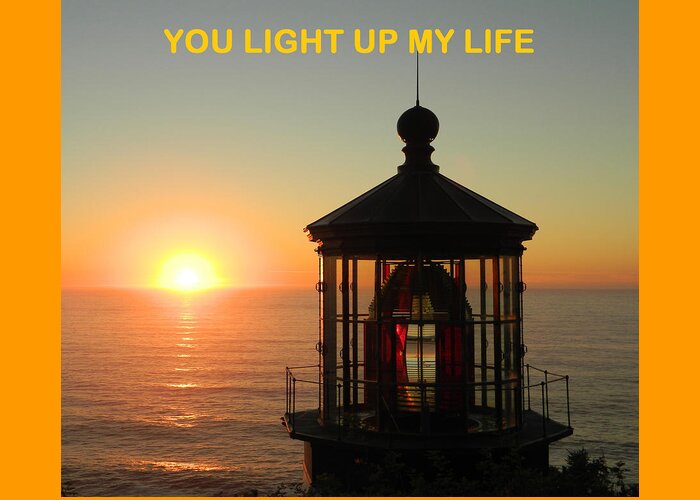 Cape Meares Lighthouse Greeting Card featuring the photograph You Light Up My Life by Gallery Of Hope 