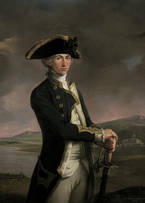 Young Captain Horatio Nelson Greeting Card featuring the painting Young Captain Horatio Nelson by MotionAge Designs