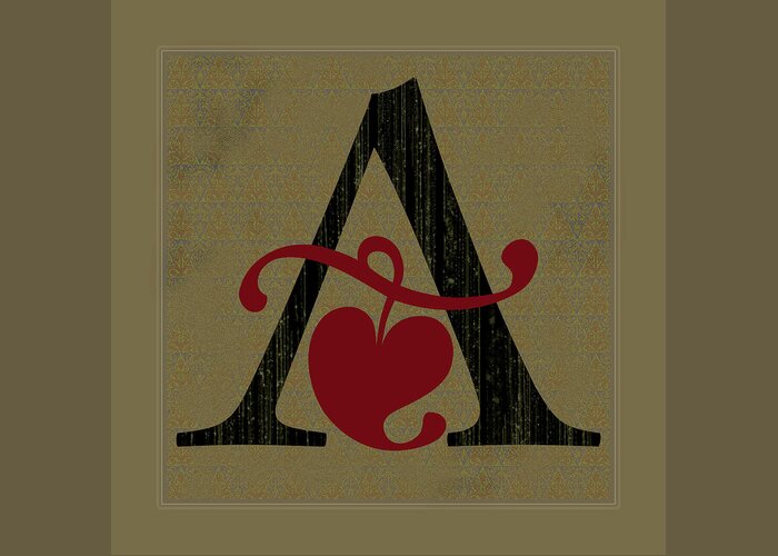 A Greeting Card featuring the digital art Your name - ' A ' Monogram by Attila Meszlenyi