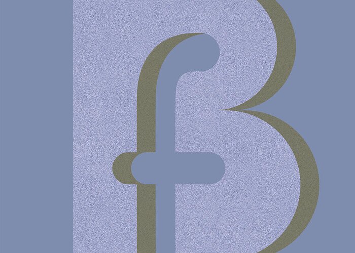 F Greeting Card featuring the digital art Your name - B F or F B Monogram by Attila Meszlenyi