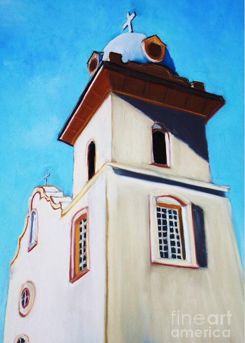 Ysleta Greeting Card featuring the painting Ysleta Mission by Melinda Etzold