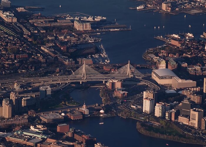 Boston Greeting Card featuring the photograph Zakim Bridge in Context by Rona Black