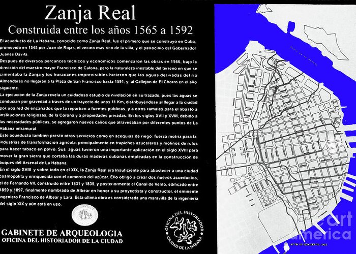 Digital Art Greeting Card featuring the digital art Zanja Real Map by Francesca Mackenney