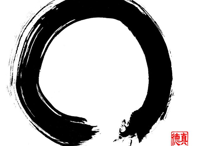 Enso Greeting Card featuring the painting Zen Circle Five by Peter Cutler
