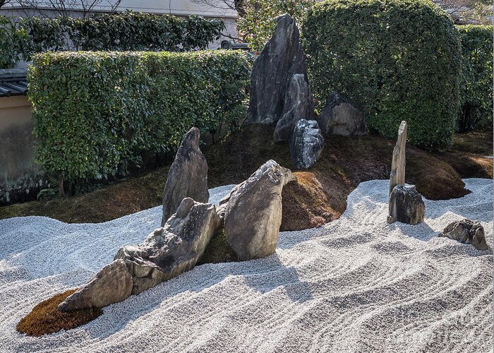 Zen Greeting Card featuring the photograph Zen Garden, Kyoto Japan 2 by Perry Rodriguez