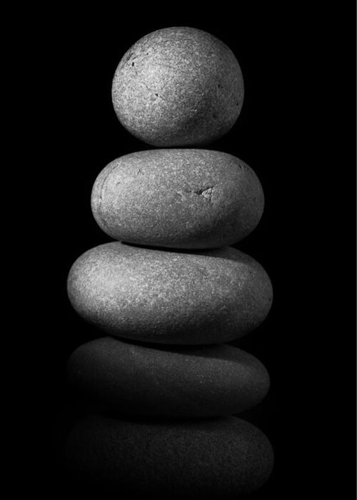 Zen Stones Greeting Card featuring the photograph Zen Stones In The Dark II by Marco Oliveira