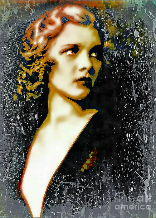 Vintage Portrait Greeting Card featuring the painting Ziegfeld Follies Girl - Drucilla Strain by Ian Gledhill