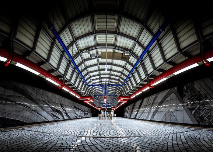 Architecture Greeting Card featuring the photograph ... Metro Station by Jrg Vollrath