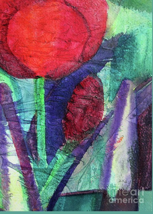 Paintings Greeting Card featuring the painting 02 Tulip Abstract   by Kathy Braud