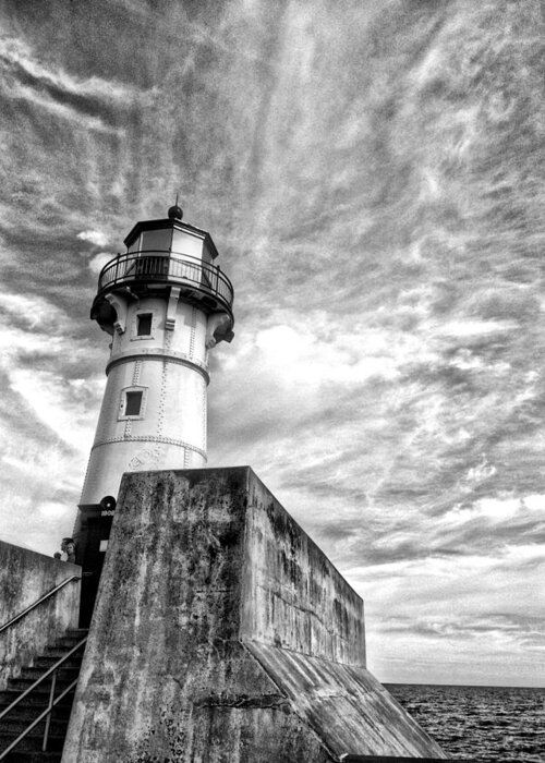 Lighthouse Greeting Card featuring the photograph 064 - Lighthouse by David Ralph Johnson