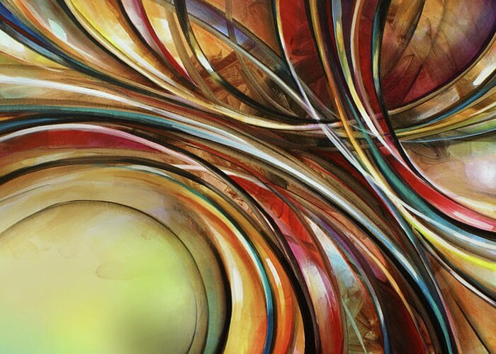 Abstract Greeting Card featuring the painting ' Ascension' by Michael Lang