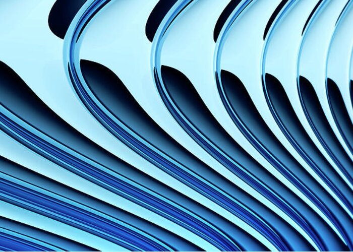 Curve Greeting Card featuring the digital art Abstract Curved Lines, Diminishing #1 by Ralf Hiemisch