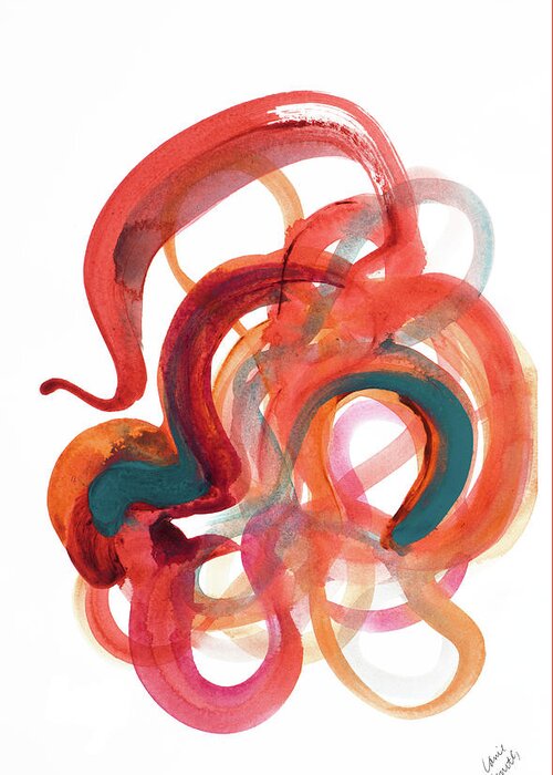 Abstract Greeting Card featuring the painting Abstract Movement I #1 by Lanie Loreth