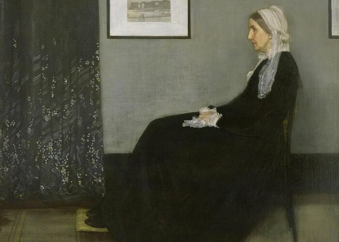 James Abbott Mcneill Whistler Greeting Card featuring the painting Arrangement in Grey and Black/ Whistler's Mother, 1871. Oil on canvas. 144,3 x 162,4 cm. #1 by Album