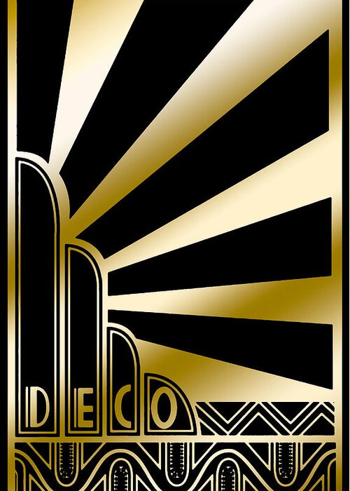 Art Deco Greeting Card featuring the digital art Art Deco Poster 2019 by Chuck Staley