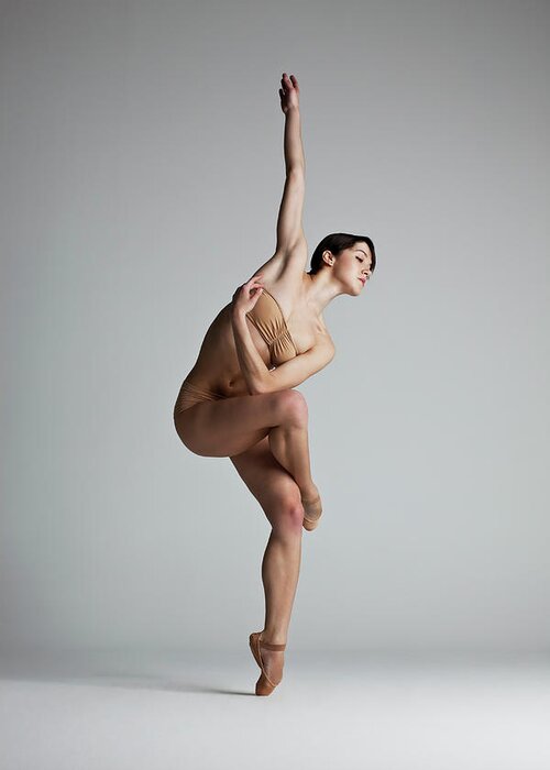 Ballet Dancer Greeting Card featuring the photograph Ballerina Balancing #1 by Nisian Hughes