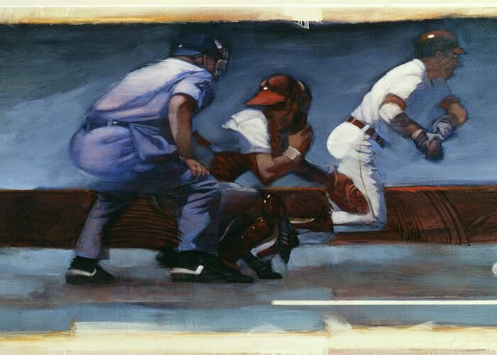 Entertainment Greeting Card featuring the painting Baseball II #1 by Bruce Dean
