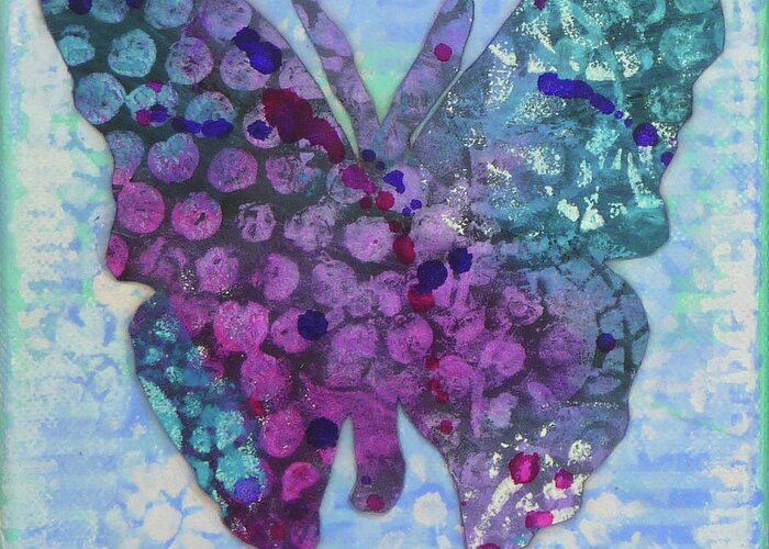 Butterfly Greeting Card featuring the mixed media Believe Butterfly #2 by Lisa Crisman