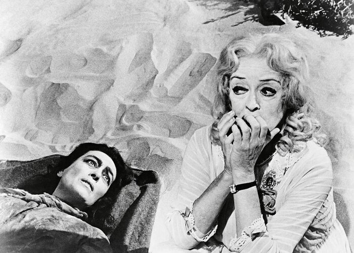 Bette Davis Greeting Card featuring the photograph BETTE DAVIS and JOAN CRAWFORD in WHAT EVER HAPPENED TO BABY JANE? -1962-. by Album