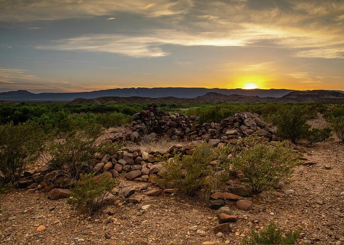 Big Bend National Park Greeting Card featuring the photograph Big Bend Sunset #1 by Dean Ginther